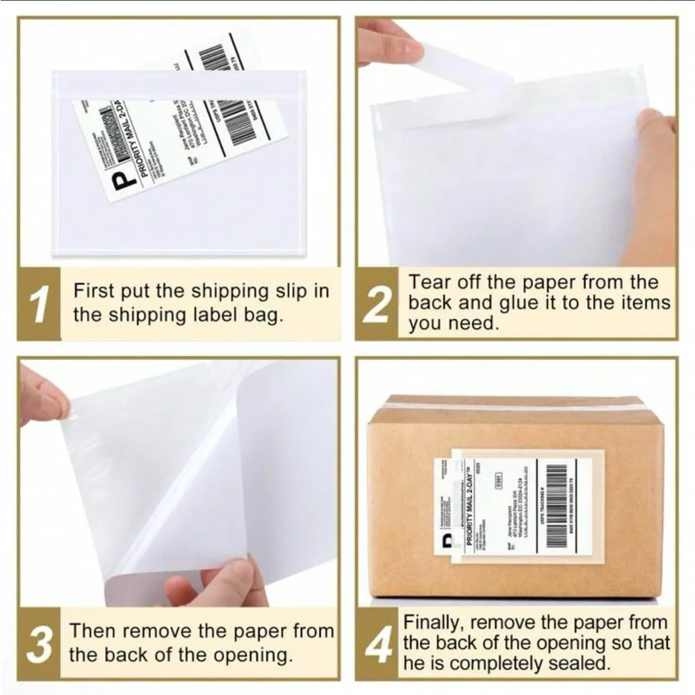 10 Clear Shipping Envelope for Labels 7.5X5.5”